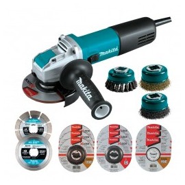 Esmeriladora Angular 4-1/2" X-LOCK 840 W + accesorios Makita ga4570Com